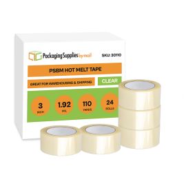 Clear Hot Melt Carton Sealing Tape 24 Qty 1.92 Mil