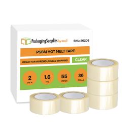 Clear Hot Melt Carton Sealing Tape 36 Qty 1.6 Mil