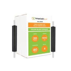 Colored Cast Pallet Stretch Wrap Black Opaque 4 Qty 80 Gauge