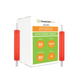 Colored Cast Pallet Stretch Wrap Orange Opaque 4 Qty