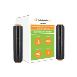 Colored Cast Pre Stretched Hand Stretch Wrap Black Tinted 4 Qty 30 Gauge
