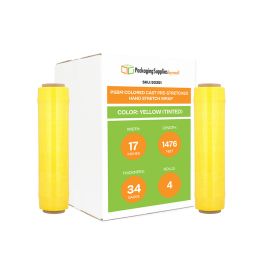 Colored Cast Pre Stretched Hand Stretch Wrap Yellow Tinted 4 Qty