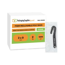 Reclosable Poly Bags 1000 Qty 2 x 9 Inch