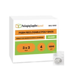 Reclosable Poly Bags 1000 Qty 3 x 3 Inch 4 Mil
