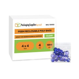 Reclosable Poly Bags 1000 Qty 4 x 4 Inch 4 Mil