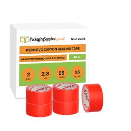 Red PVC Carton Sealing Tape 36 Qty