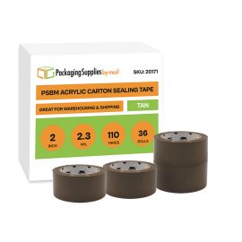Tan Acrylic Carton Sealing Tapes 36 Qty 2.3 Mil