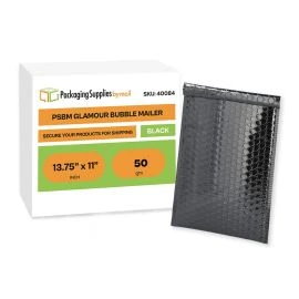 Black Metallic Glamour Bubble Mailers