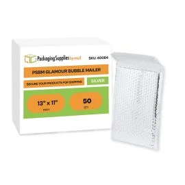Bubble Mailers Metallic Silver Glamour
