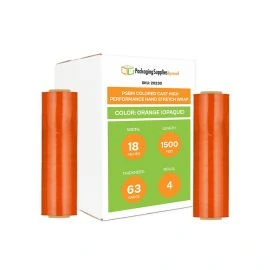 Colored Cast High Performance Hand Stretch Wrap Opaque Orange 4 Qty 63 Gauge