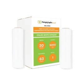 Colored Cast High Performance Machine Stretch Wrap White Opaque 1 Qty