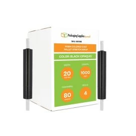 Colored Cast Pallet Stretch Wrap Black Opaque 4 Qty 80 Gauge