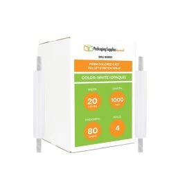 Colored Cast Pallet Stretch Wrap White Opaque 4 Qty