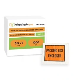 Full Face Packing List Envelopes 1000 Qty 5.5 Inch x 7 Inch