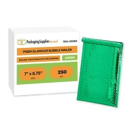 Glamour Bubble Mailers Metallic Green 7 Inch