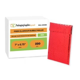 Glamour Bubble Mailers Red 7 Inch