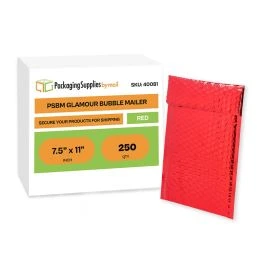 Glamour Bubble Mailers Red 7.5 Inch