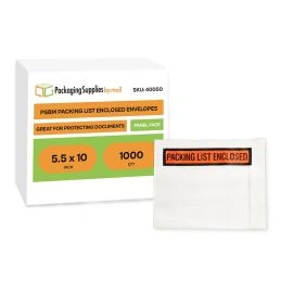 Panel Face Packing List Envelopes 1000 Qty 5.5 Inch x 10 Inch