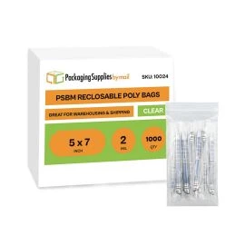 Reclosable Poly Bags 1000 Qty 5 x 7 Inch
