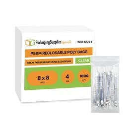 Reclosable Poly Bags 1000 Qty 8 x 8 Inch 4 Mil