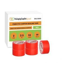 Red PVC Carton Sealing Tape 36 Qty