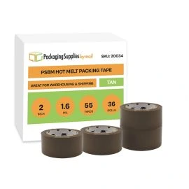 Tan Hot Melt Carton Packing Tape 36 Qty