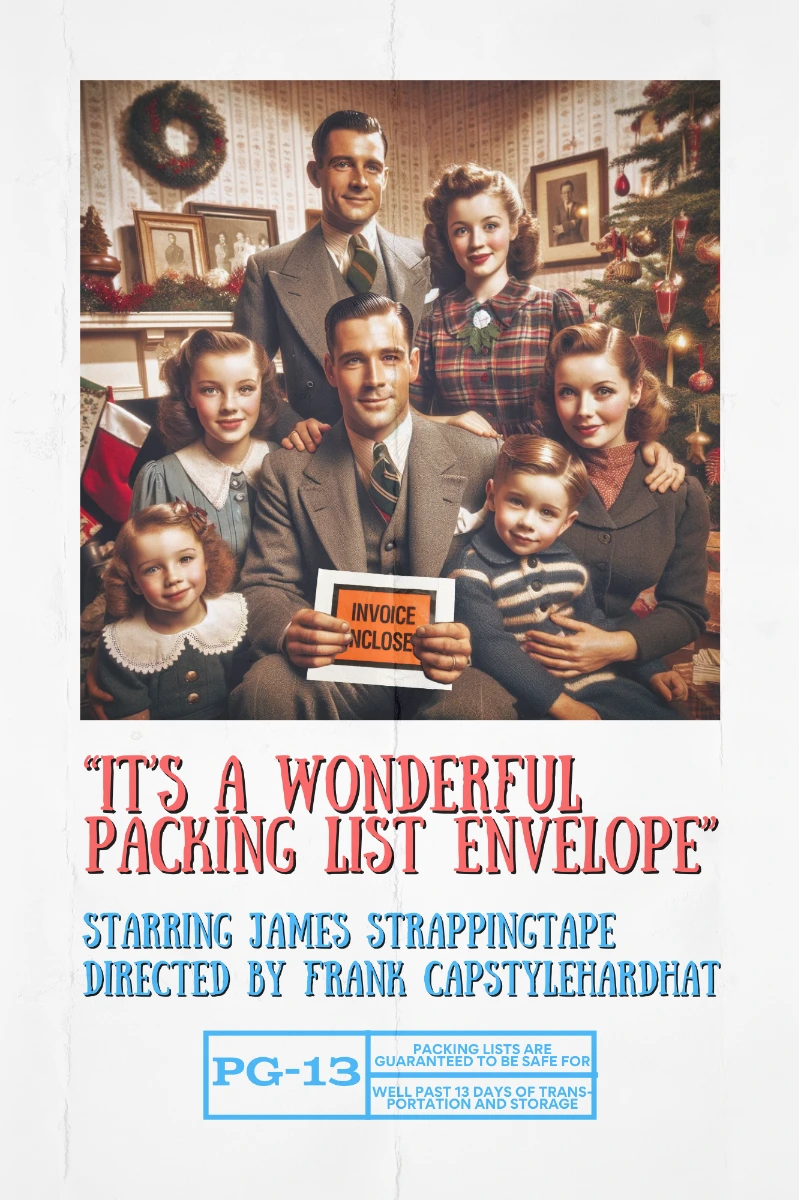 It's a Wonderful Packing List Envelope